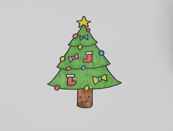 圣诞树的简单画法图片