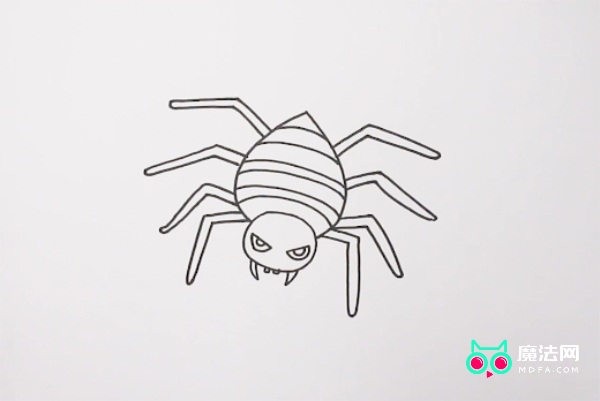 大蜘蛛怎么画 恐怖图片